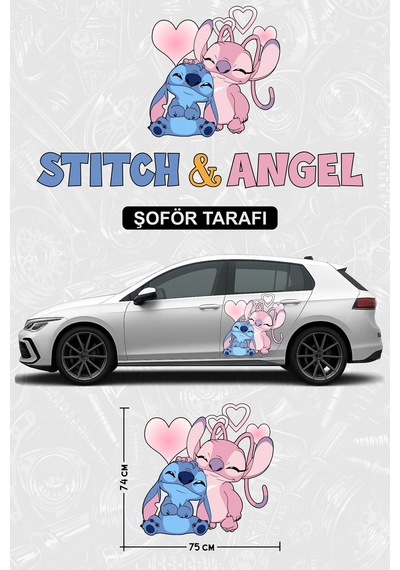 Stıtch Ve Angel Yan Gövde Kaplama Sticker Şoför - 864812265