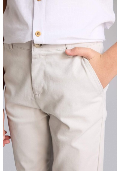 Defacto Regular Fıt Düz Paça Gabardin Pantolon Erkek Çocuk G8009a826spgr492 Gri-gr492