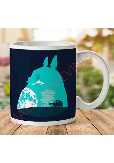 1-1595 My Neighbor Totoro Sky With Catbus İki Tarafı Baskılı Kupa Bardak.jpg