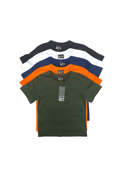 Cloise Çocuk Basic T-shirt Kız Erkek Unisex %100 Pamuk 5'li Paket Ek-2