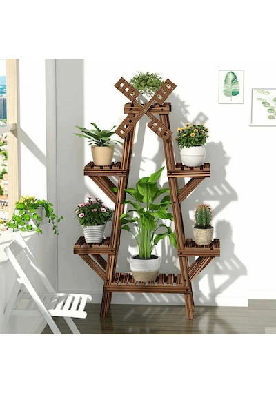 Alandekor Ahşap Dekoratif Çiçeklik Saksılık Balkon Bahçe Standı - 439425843 Ceviz