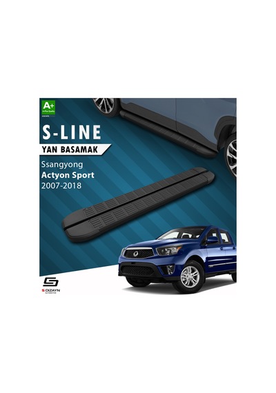 S-dizayn Ssangyong Actyon Sports S-line Siyah Yan Basamak 203 Cm 2007-2018 A+ Kalite