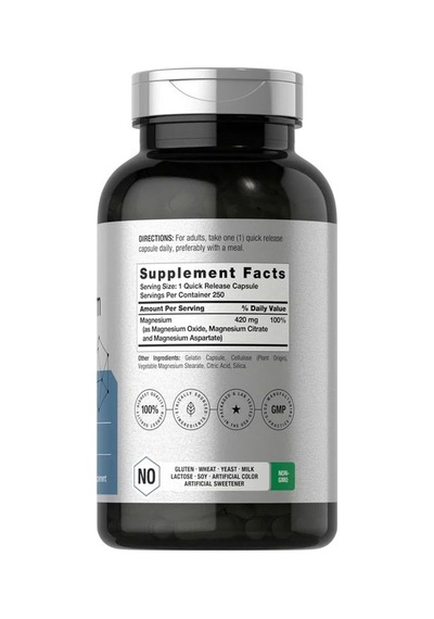 Triple Magnesium Complex, 420 Mg, 250 Capsules - Dmm1141