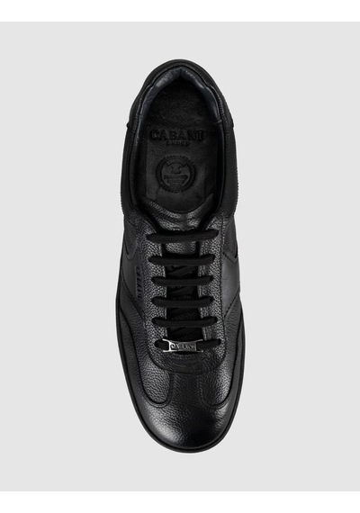 Cabani Hakiki Deri Siyah Bağcıklı Erkek Sneaker Ayakkabı