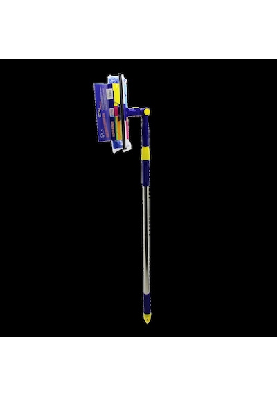 360 Başlıklı Uzayan Saplı 2'li Cam Sil Ve Mikrofiber Mop 24.5 Cm 85-133 Cm Çok Renkli