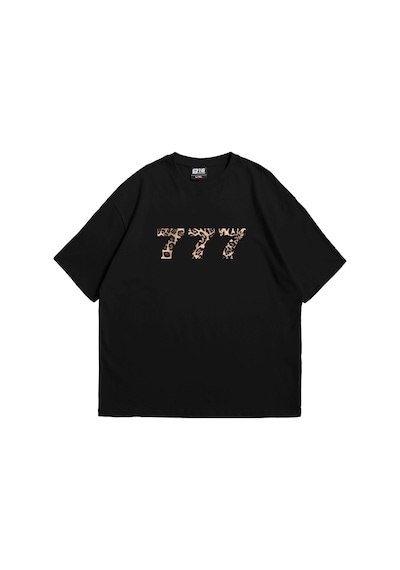 Tarzsokak 777 Leopar Baskılı Oversize Unisex Premium Beyaz Siyah