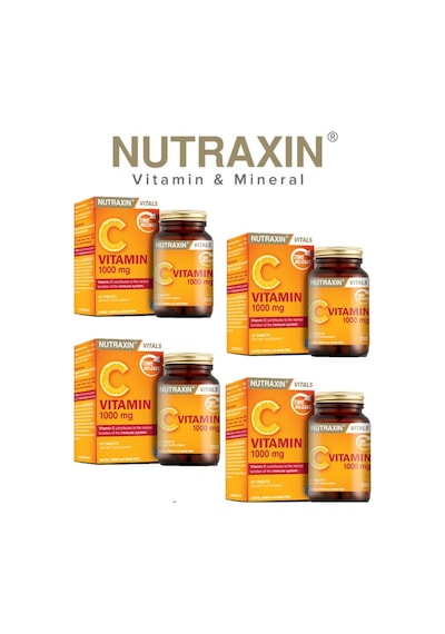 Nutraxin Vitamin C 1000 MG Takviye Edici Gıda 30 Tablet 4 Adet