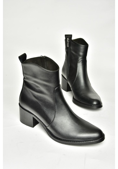 Fox Shoes T654043803 Siyah Hakiki Deri Kadın Bot Siyah-hakiki Deri Siyah