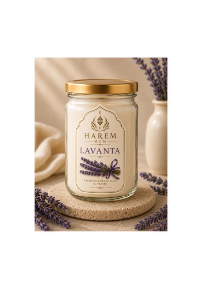 Lavanta Kokulu El Yapımı Kavanoz Mum 150 Gr Beyaz