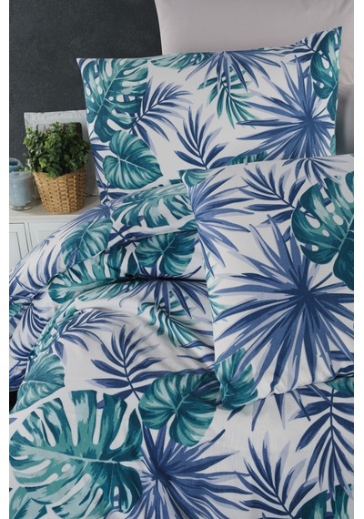 Mulberry Verde Çift Kişilik Nevresim Takımı Ranforce Pamuk Mavi 200x220 Mavi