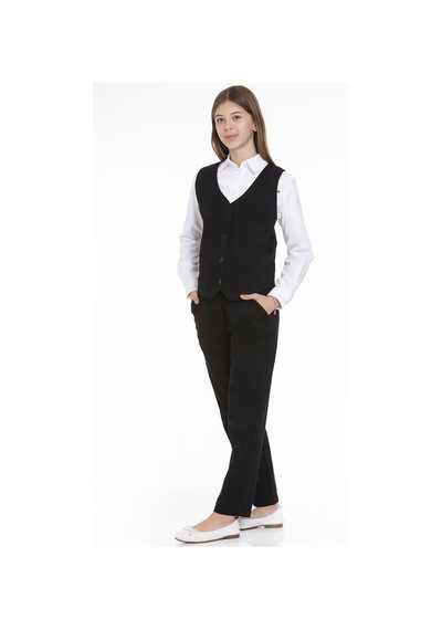 Kız Çocuk Ayarlanabilir Bel Detaylı Gabardin Pantolon 9 14 Yaş L