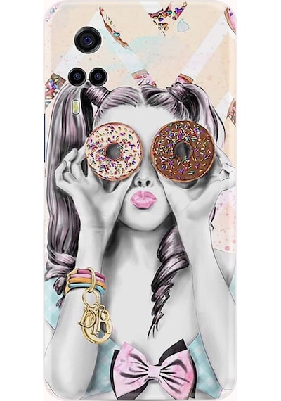 Vivo Y53S Kılıf Resimli Silikon Donut Girl 1408