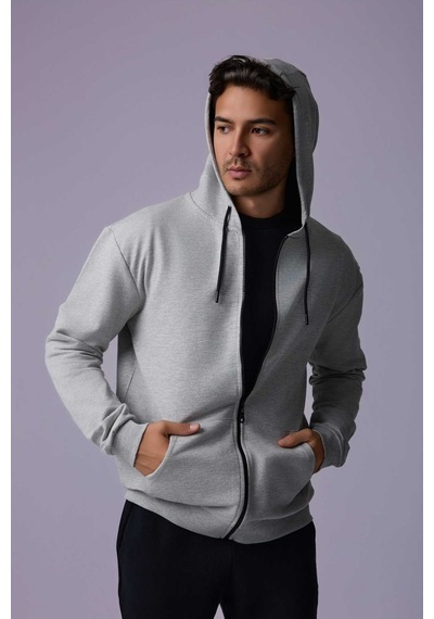 Defys Defy S Erkek Oversize Kapüşonlu Fermuarlı Cepli Sweatshirt Gri Melanj - 527577758 Gri Melanj Defys Defy S Erkek Oversize Kapüşonlu Fermuarlı Cepli Sweatshirt Gri Melanj - 527577758 Gri Melanj