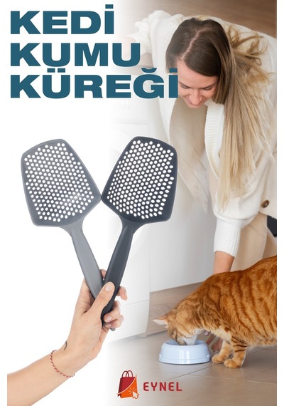 2'li Küçük Delikli Kedi Kumu Eleme Küreği, Ince Dar Aralıklı Pet Tuvalet Temizleme Eleği Süzgeç