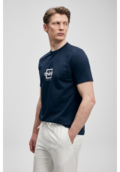 Lufian Thınk Modern Grafik T- Shirt Lacivert Lacivert 111020310100200