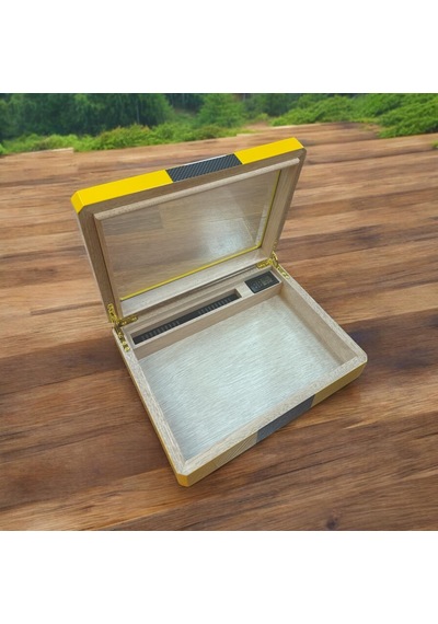 Myon Camlı Mini Humidor Puro Kutusu Sarı 20's