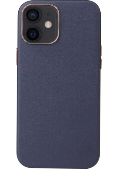 Apple Uyumlu iPhone 12 Mini Kılıf Zore Leathersafe Wireless Kapak Lacivert