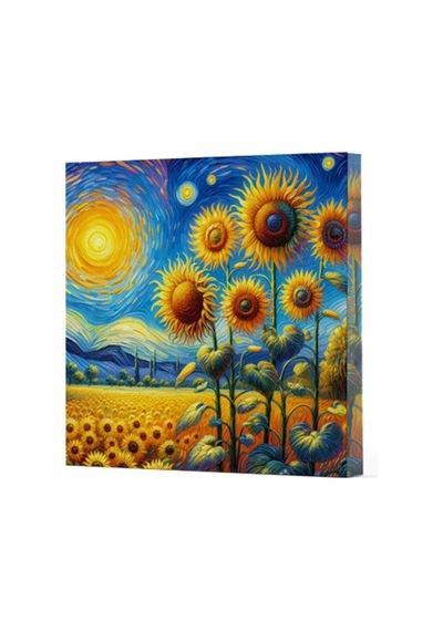 Van Gogh 4 Ayçiçekleri - Çizgisiz Yan Boyamalı Defter