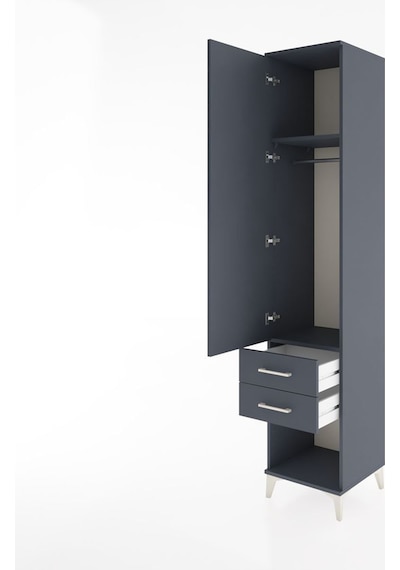 Hyperion Dolap 2 Raflı 2 Çekmeceli Tek Askılı 44x44x221 Antrasit-antrasit Antrasit