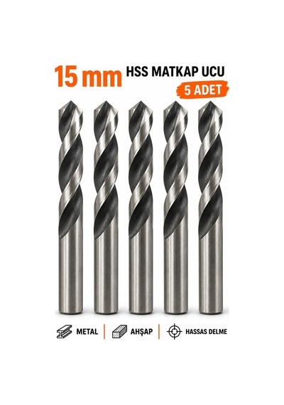Matkap Ucu Seti 5 Adet 15 Mm Hss