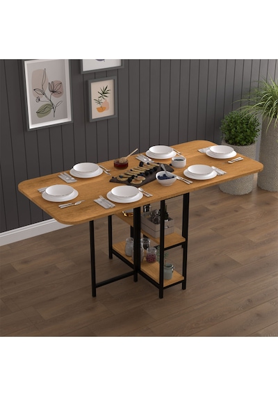 Asra Trend Metal Ayaklı Katlanır Mutfak Masası KM-31 %100 MDF Akıllı Yemek Masası Petra
