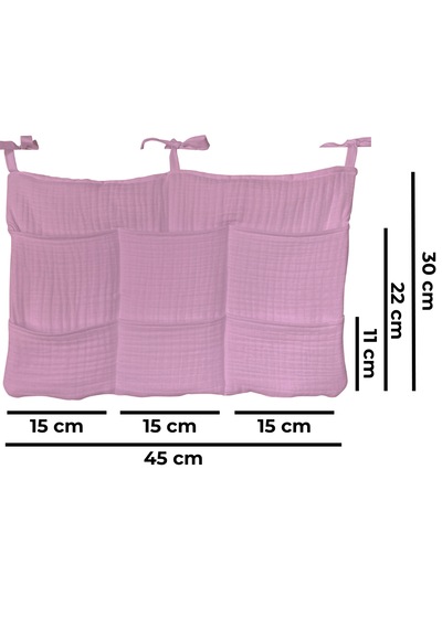 Bebek Beşik Yanı Organizer 6 Cepli Pratik Organizer Gülkurusu Pembe
