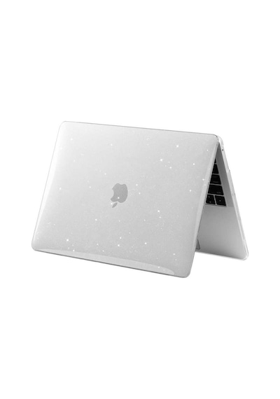 Apple Uyumlu MacBook Pro 14.2' 2021 A2242 Kılıf Simli Ön Arka Kapak 001