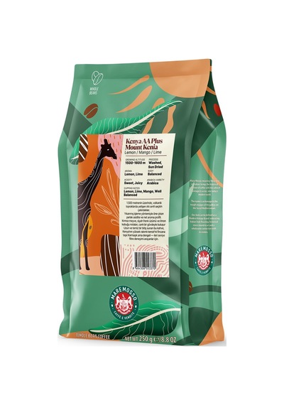 Kenya Aa Plus Mount Kenia Yöresel Filtre Kahve 250 Gr. Çekirdek Kahve
