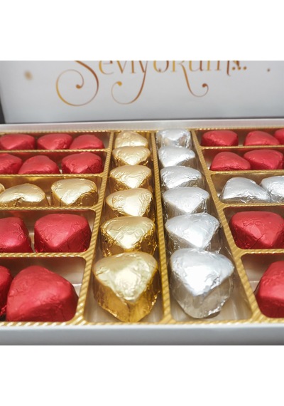 Nin Chocolate Sevgililer Günü Çikolatası Seni Seviyorum Baskılı Çikolata Altın 42 Adet