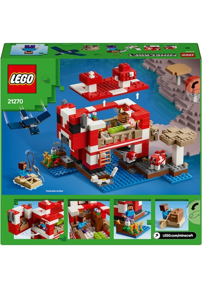 LEGO® Minecraft® Mooshroom Evi 21270 - 8 Yaş ve Üzeri Macera Oyunları Seven Çocuklar için Mantar Tarlaları İçeren Oyuncak Yapım Seti (500P)