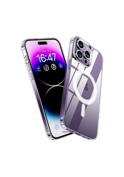 Iphone 14 Pro Max Kılıf Koruyucu Magsafe Ile Uyumlu 6.7 Inç Crystal Clear Halkalı Şeffaf Kapak Şeffaf