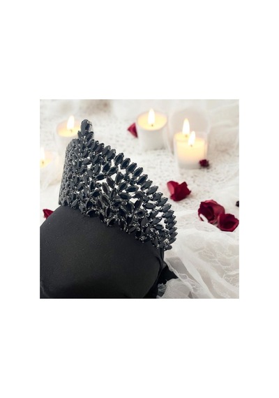 Kristal Taşlı Gelin,kına,nişan,söz,after,bride,party Taç Siyah - 707821281 Siyah