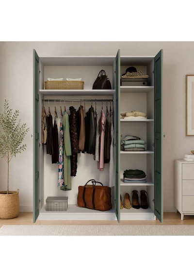 Loren 3 Kapaklı, 6 Raf Bölmeli, Askılıklı Geniş Elbise Dolabı, Gardırop Yeşil Beyaz Yeşil Kapak&beyaz Gövde Loren 3 Kapaklı, 6 Raf Bölmeli, Askılıklı Geniş Elbise Dolabı, Gardırop Yeşil Beyaz Yeşil Kapak&beyaz Gövde