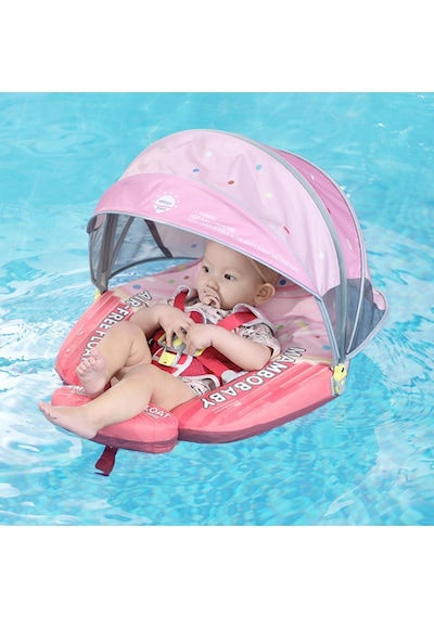 Mambobaby Yüzme Simidi - Cupcake, Emniyetli, Gölgelikli Ve Ayak Destekli