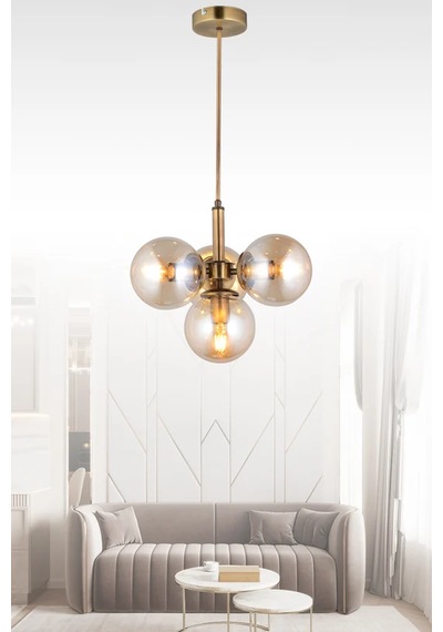 Özüm 4'lü Camlı Avize 3083-q76-0w-er Eskitme