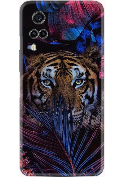 Vivo Y53S Kılıf Resimli Silikon Flowers Tiger 1319
