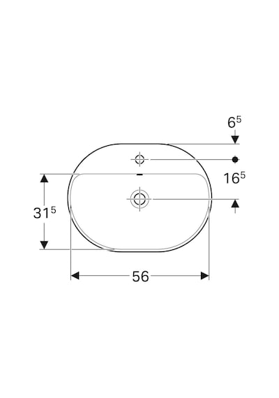 Geberit Variform Tezgah Üstü Eliptik 60 CM