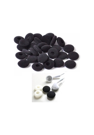 Kulaklık Süngeri, Kulaklık Yastığı 24 Adet (18 Mm) - Siyah