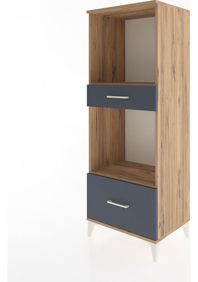Hyperion Dolap 2 Raflı 2 Çekmeceli 60x44x163 Çam-antrasit Atlas Çam