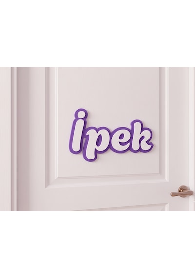Kişiye Özel Isimlik Kapı Süsü Pla Harf Yazı - Bebek & Çocuk Odası Duvar Dekoru Mor