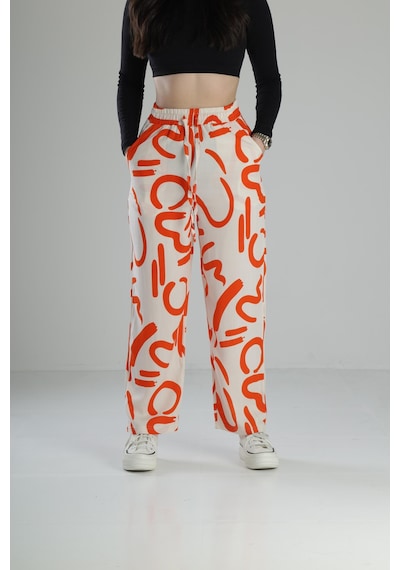 Cocopelli Etnik Desenli Turuncu Baggy Pantolon Coc2259 Turuncu