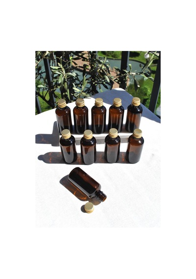 10 Adet 50 Ml Amber Cam Şişe Gold Metal Kapaklı Boş Şişe Söz Nişan Hediyelik
