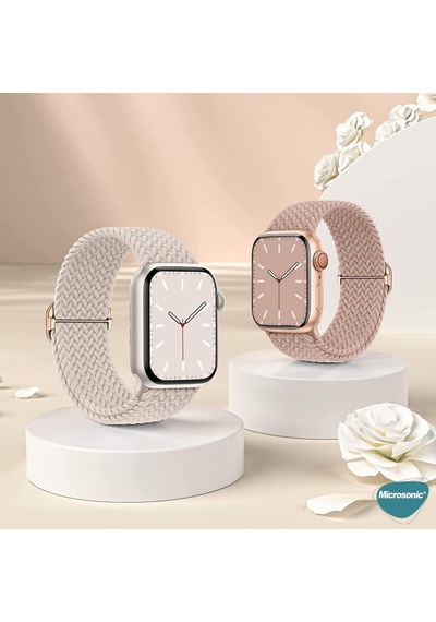 Apple Watch Ultra 2 İçin Kordon Knitted Fabric Loop Kırmızı Watch Ultra 2 İle Uyumlu Kordon - Kırmızı Diğer