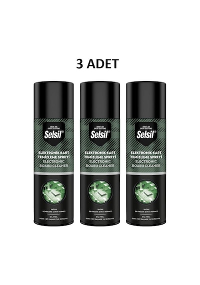 Selsil Elektronik Devre Kart Temizleme Spreyi 200ml 3 Adet