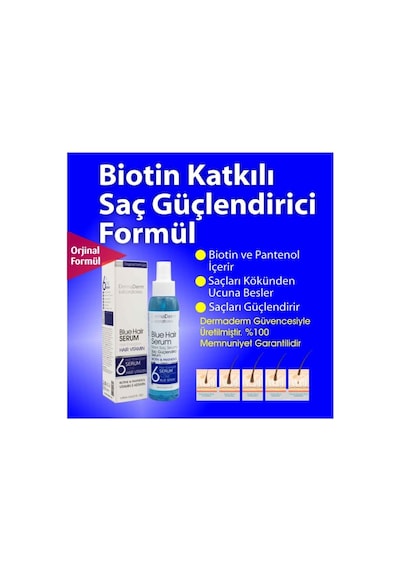 Dermaderm Saç Dökülmesine Karşı Mavi Su Saç Serum 125 ML