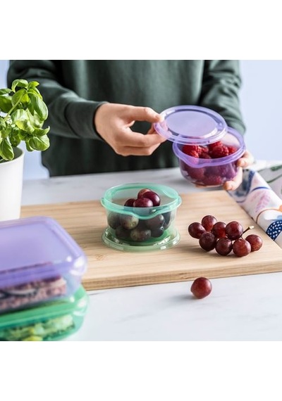 Ikea Pruta Plastik Saklama Kabı Seti, Lila-yeşil, 0,3 Lt, 2 Parça