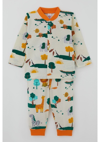 Breeze Erkek Bebek Pijama Takımı Safari Temalı Sevimli Hayvancıklar Desenli Önden Çıtçıtlı 4 Ay-1 Yaş, Sarı Breeze Erkek Bebek Pijama Takımı Safari Temalı Sevimli Hayvancıklar Desenli Önden Çıtçıtlı 4 Ay-1 Yaş, Sarı