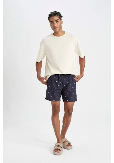 DeFacto Regular Fit Desenli File Astarlı Kısa Boy Deniz Şortu M8328AZ24HSNV100