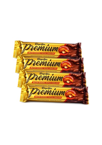 Beyoğlu Premium Bütün Bademli Çikolata 75 Gr X 4 Adet