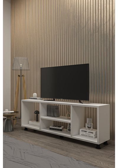 Tv Ünitesi,televizyon Sehpası Luna 160 Cm Portatif Minifix Kurulum Beyaz